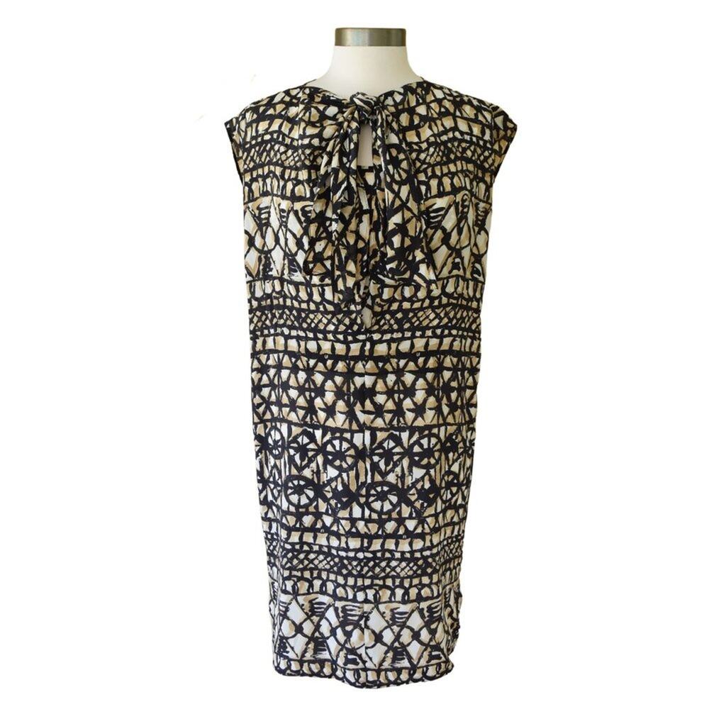 Max Mara Flutter Front Printed Silk Shift Dress - image 3